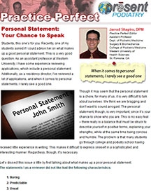 podiatry school personal statement examples